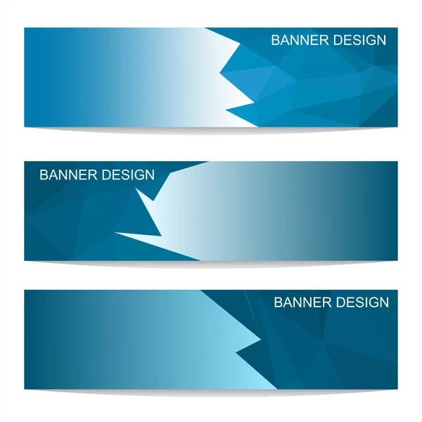 Комплект Трех Современных Баннеров Многоугольным Фоном Векторная Иллюстрация Состоящая Треугольников — стоковый вектор