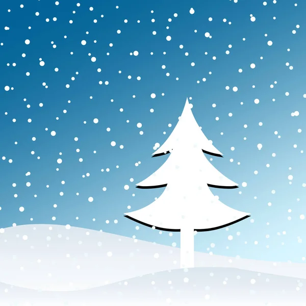 Paisagem Inverno Com Árvores Colinas Ilustração Vetorial Para Natal Ano — Vetor de Stock