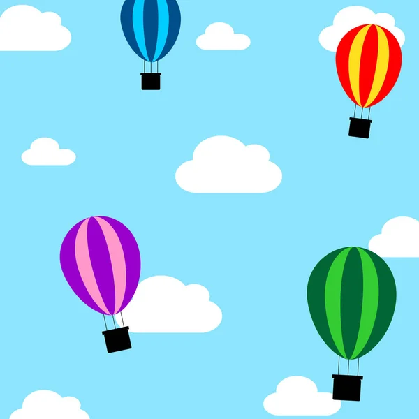 青空に熱気球 — ストックベクタ