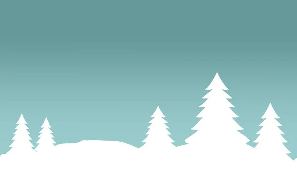 Snow Las Sosen Drzew Góry Zimą Papier Wektor Ilustracja — Wektor stockowy