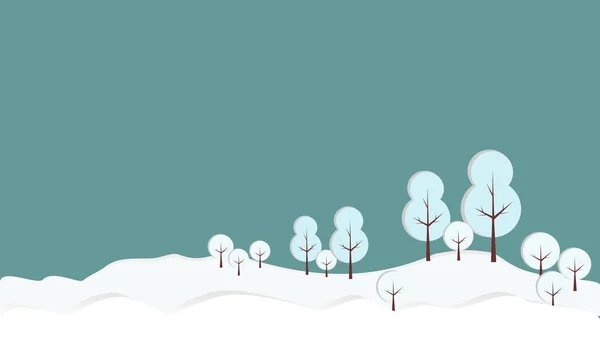 Snow Las Koło Sosen Drzew Góry Zimą Papier Wektor Ilustracja — Wektor stockowy