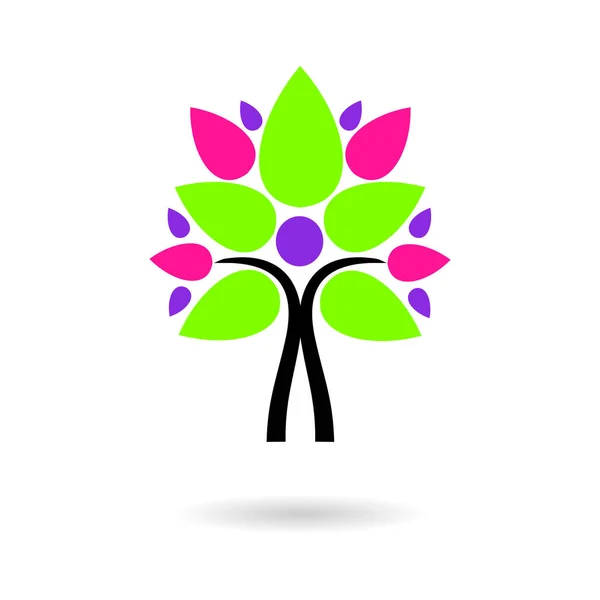 Αφηρημένη Ανθρώπινη Δέντρο Φύλλα Πρότυπο Διάνυσμα Γραφικού Σχεδιασμού — Διανυσματικό Αρχείο