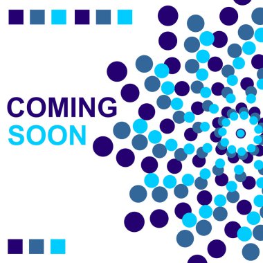 Çok yakında. Yatay afiş noktalar ile. Vektör grafik illüstrasyon.