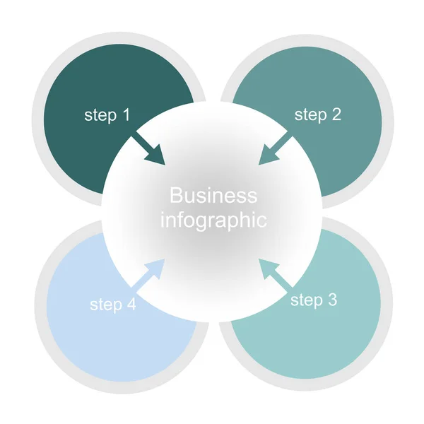 Desenho Gráfico Para Apresentações Negócios Com Quatro Etapas — Vetor de Stock