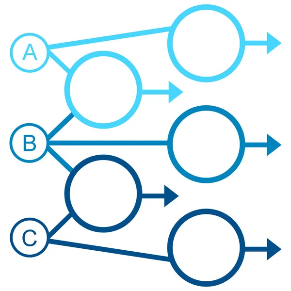 Projekt Wykresu Dla Prezentacji Biznesowych Trzech Krokach — Wektor stockowy