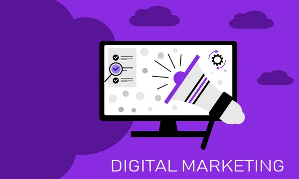 Konzept Illustration Für Digitales Marketing Online Geschäft Illustration Design Von — Stockvektor