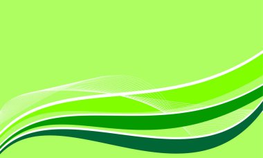 Soyut ekoloji dalgası yeşil bir arka plan üzerinde. Vektör grafik illüstrasyon.