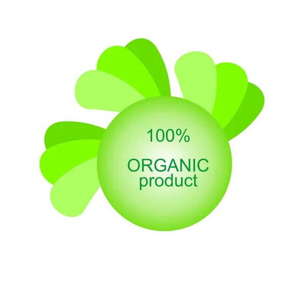 Etiqueta Producto 100 Ecológica Elemento Naturaleza Ecología Vectorial — Vector de stock