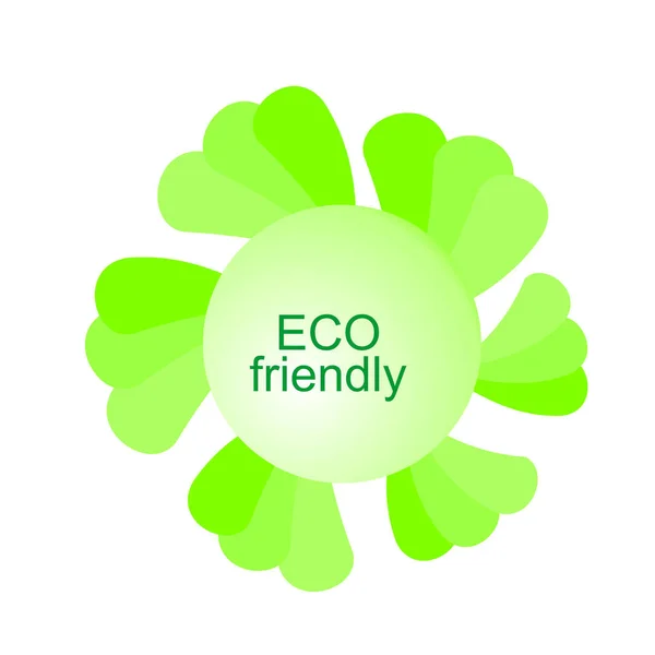 Eco Popisný Štítek Přírodní Prvek Vektoru Ekologie — Stockový vektor
