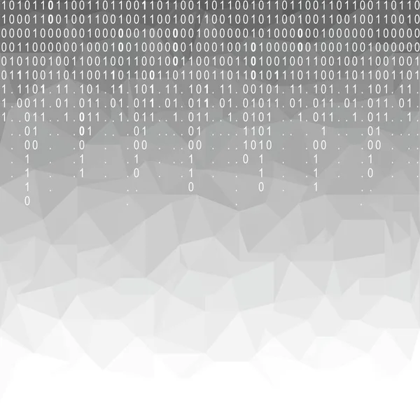 Digitální Technologie Mnohoúhelník Tapeta Klesající Binárního Kódu Pozadí Složené Trojúhelníků — Stockový vektor
