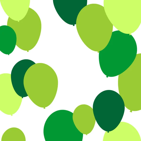 Groene Kleur Ballonnen Voor Achtergrond Saint Patrick Day Viering Ecologie — Stockvector