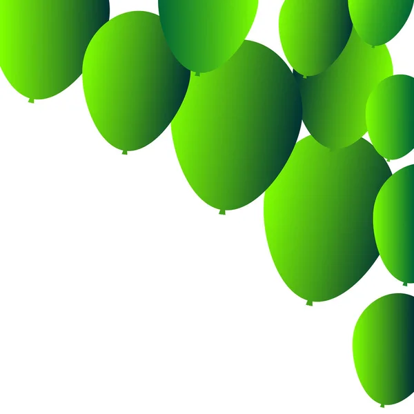 背景の緑の色の風船 聖パトリックの日 お祝いや生態のベクトル図 — ストックベクタ