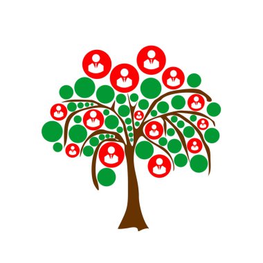 İnsanlar ya da işadamı simgeleri ile soyut ağacı. İş şablon veya duvar kağıdı için uygundur..