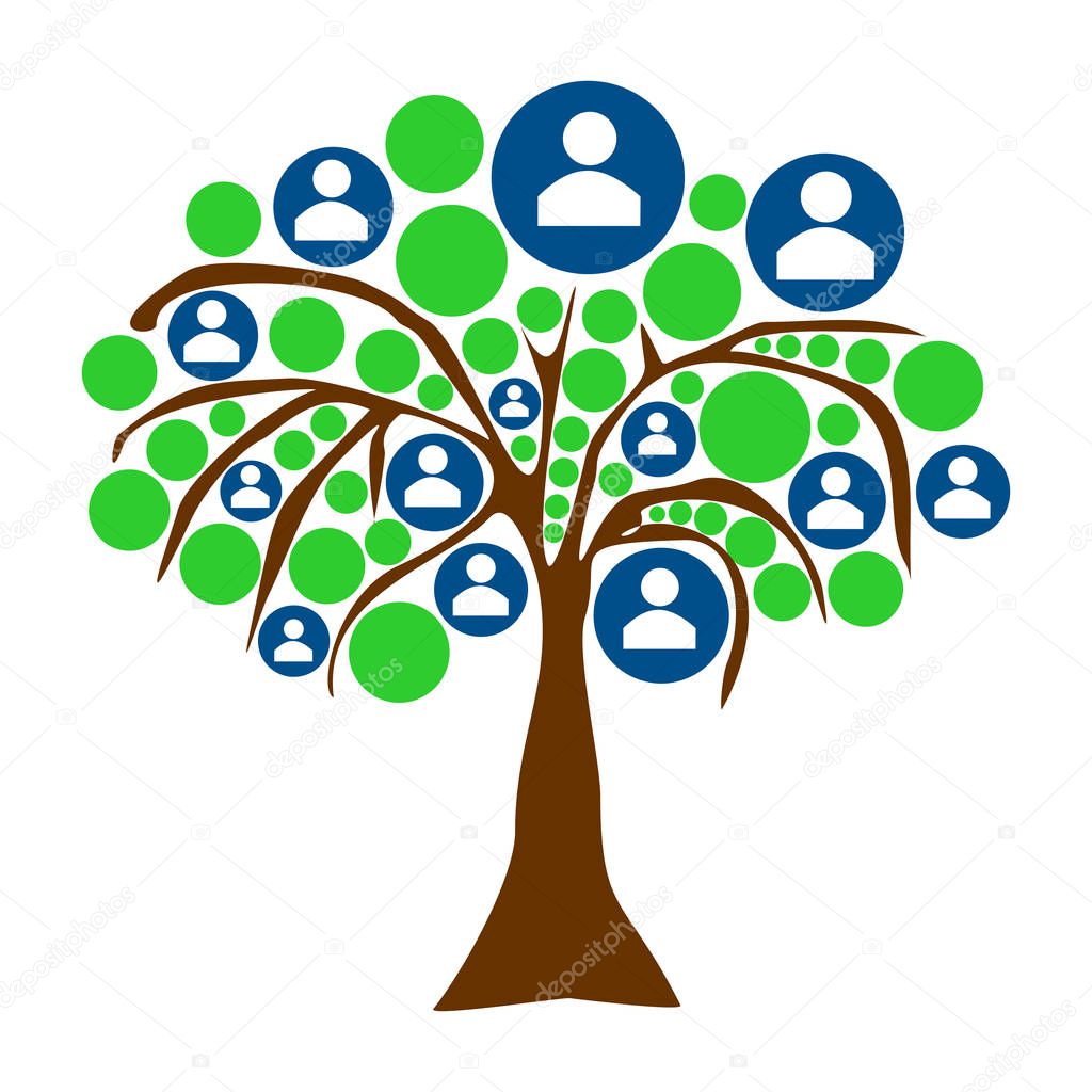 Abstract tree with people or businessman icons. Suitable for business template or wallpaper.