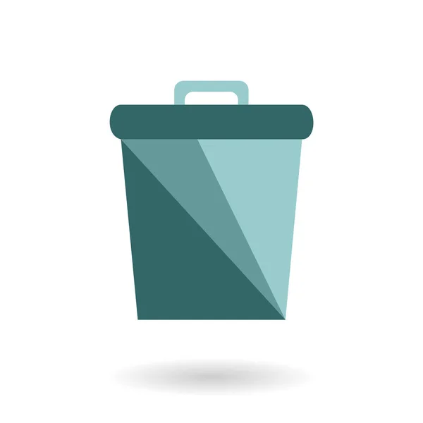 Lixeira Para Lixo Lixo Com Sombra Ícone Plano Vetorial Para — Vetor de Stock