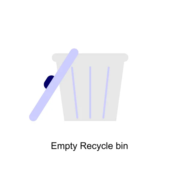 Vaciar Papelera Reciclaje Basura Basura Icono Plano Vectorial Para Web — Vector de stock