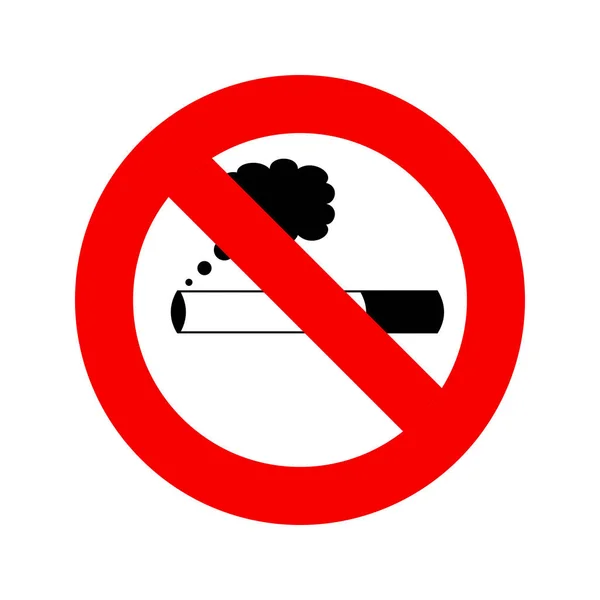 Ingen Røyking Symbol Røykeforbud Hvit Bakgrunn Kontorflate Grafiske Illustrasjoner – stockvektor