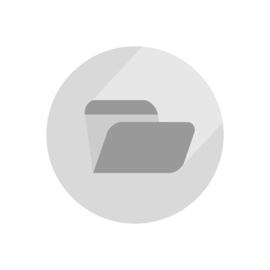 Klasör simgesinde trendy düz stil. Basit belge klasörü vektör tasarımı. Uzun gölge simgesinde daire.