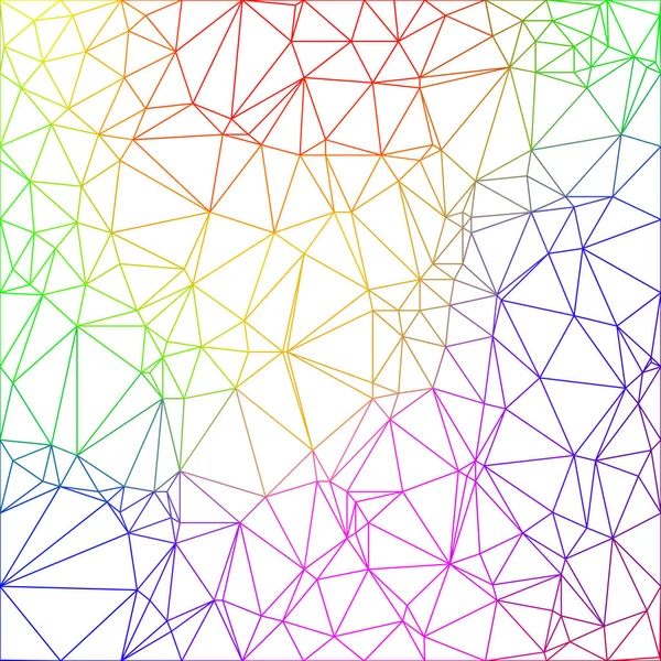Полигональная Абстрактная Сетка Wireframe Радужных Цветах Белом Фоне Векторный Многоугольник — стоковый вектор