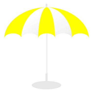 Plaj şemsiye veya şemsiye birlikte. Vektör grafik illüstrasyon. Düz tasarım. 