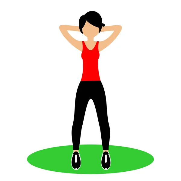 Beautiful Girl Doing Exercises Gym Fit Young Woman Doing Exercises — Stock Vector