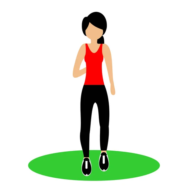 Belle Fille Faisant Des Exercices Dans Salle Gym Ajustez Jeune — Image vectorielle