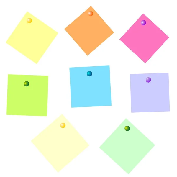 Set Van Stickers Van Verschillende Kleuren Gespeld Een Witte Achtergrond — Stockvector