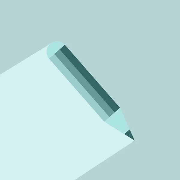 Ikona Tužky Dlouhým Stínem Vektorová Grafická Ilustrace Plochý Design — Stockový vektor