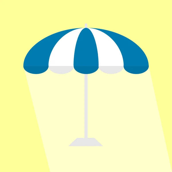 Blue Parasol Icon Long Shadow Flat Illustration Vector Icon Yellow — Stock Vector