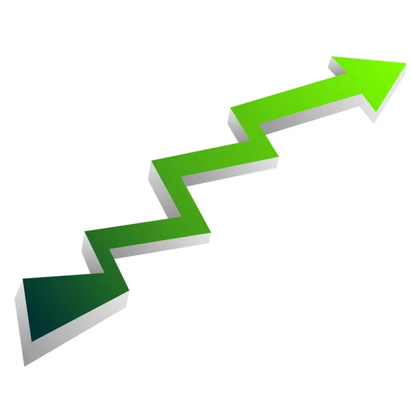 Zielona Strzałka Cieniem Ikona Wzrostu Statystyk Grafika Wektorowa Ilustrowanie Projektu — Wektor stockowy