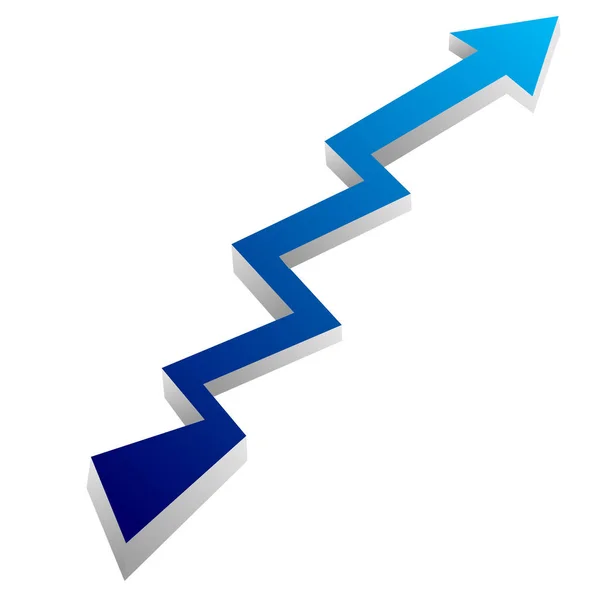 Flecha Azul Com Sombra Ícone Crescimento Estatísticas Ilustração Gráfica Vetorial —  Vetores de Stock