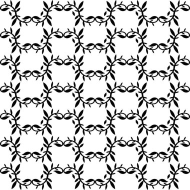 Dalların siyah beyaz dikişsiz dokusu. Tekrar karoları ile soyut tek renkli poli arka plan. Modaya uygun tasarımın vektör geometrik deseni.