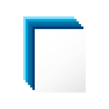 Mavi gölge ile kağıt 3d boş levha. Simge veya afiş için uygun vektör grafik çizimi. 