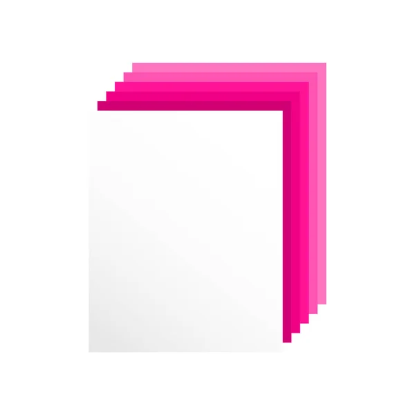 ピンクの影を持つ紙の3D空白シート アイコンやバナーに適したベクトルグラフィックイラスト — ストックベクタ