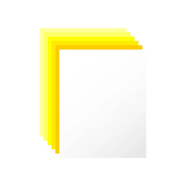 黄色の影を持つ紙の3D空白シート アイコンやバナーに適したベクトルグラフィックイラスト — ストックベクタ