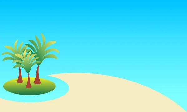 Letní Krajině Tropická Pláž Palmami Výhled Letní Moře Vektorová Grafická — Stockový vektor