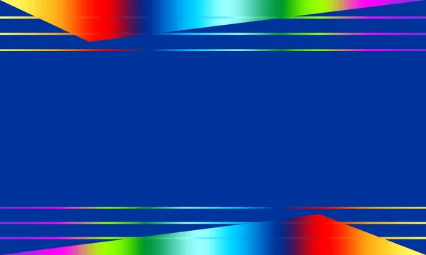무지개 모양과 선추상 파란색 배경입니다 그래픽 일러스트레이션 — 스톡 벡터