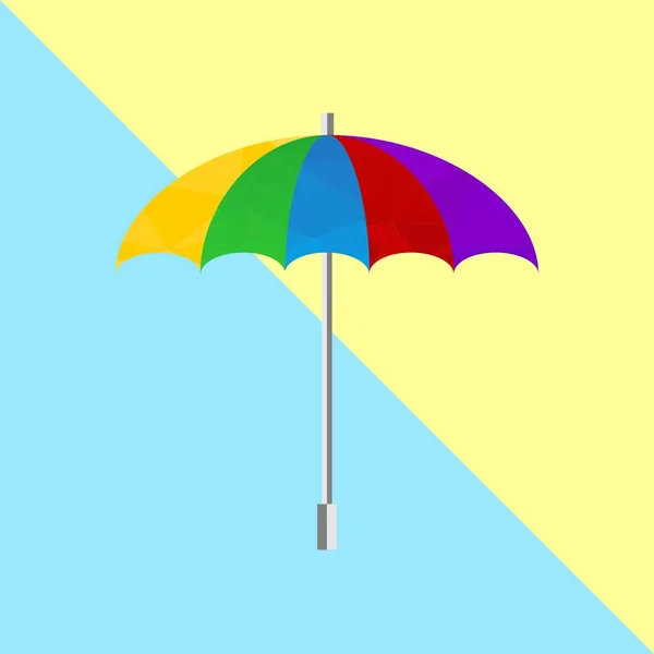 Polygon Umbrella Parasol Icon Vector Template Illustration Flat Design — Stock Vector