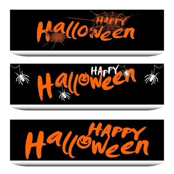 Tre Banderoller För Halloween Vektor För Färg Grafisk Illustration — Stock vektor