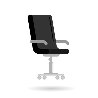 Gölgeli ofis koltuğu. Beyaz arkaplanda vektör grafik illüstrasyonu.