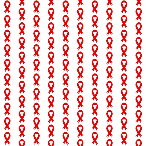Красная Лента Осведомленности Бесшовный Шаблон Всемирному Дню Борьбы Спидом Декабря — стоковый вектор