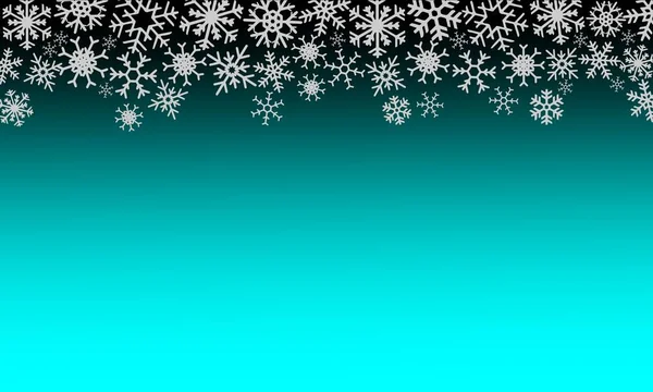 Зимний Голубой Фон Различными Серебряными Снежинками Векторный Рисунок — стоковый вектор