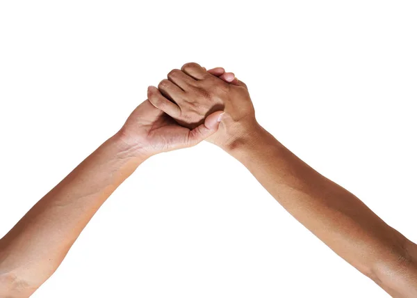 Concept Van Aanmoediging Liefde Tussen Man Vrouw Man Hand Houden — Stockfoto