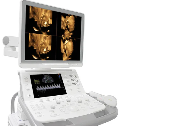 Medische echografie machine met lineaire sondes in een ziekenhuis diagnostische kamer — Stockfoto