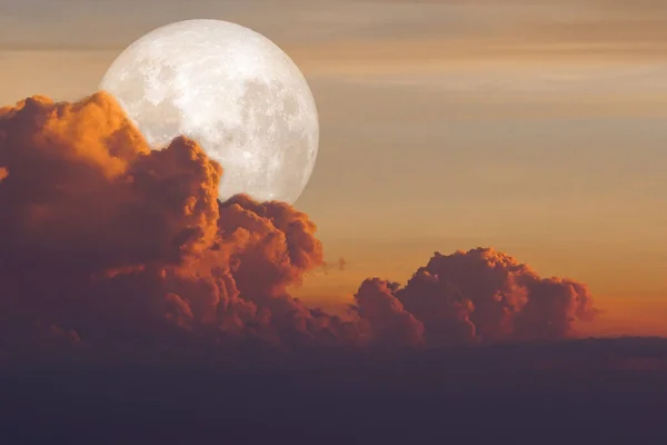 Weißer Mond Himmel Vor Sonnenuntergang Der Mond Ging Frühen Abend — Stockfoto