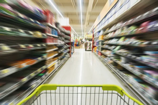 Bild Des Warenkorbs Abendmahlmarkt Verschwimmen Warenkorb Ich Perspektive Markt — Stockfoto