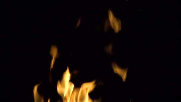 Fuego sobre fondo negro — Vídeos de Stock