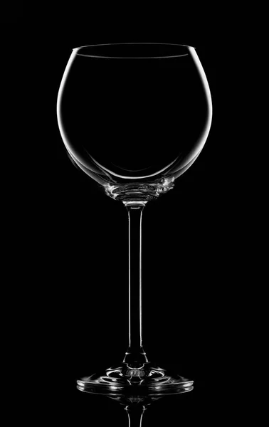 Transperent wineglass on black — Stock Photo, Image