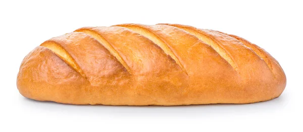 白色背景上孤立的黄色长面包 — 图库照片