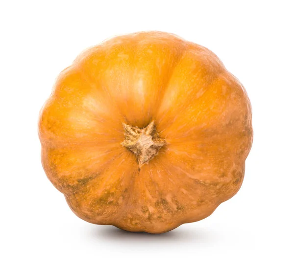Πορτοκαλί Κολοκύθα Στρογγυλή Απομονωμένη Λευκό Φόντο — Φωτογραφία Αρχείου